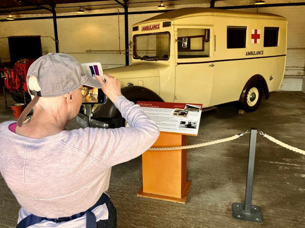 Wartime ambulance being photographed by one of our members